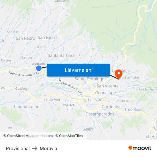 Provisional to Moravia map