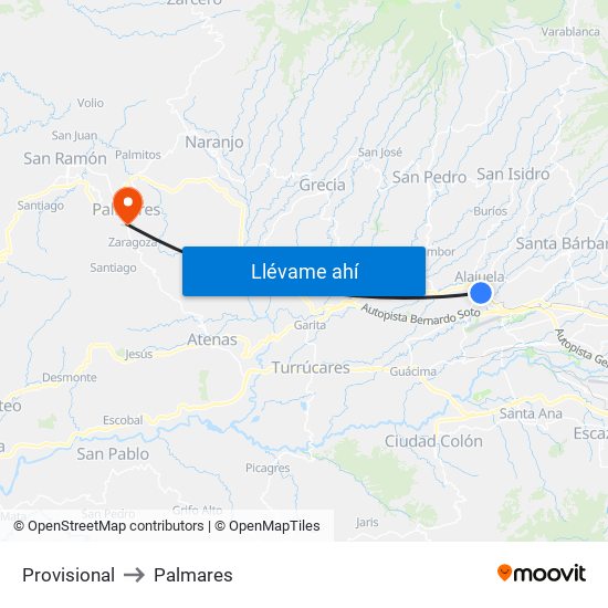 Provisional to Palmares map