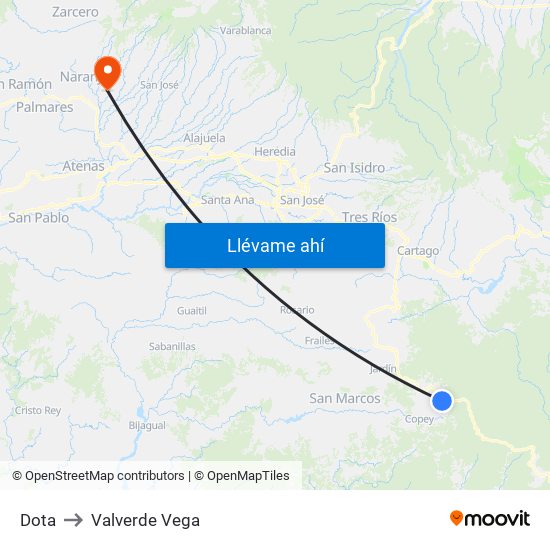 Dota to Valverde Vega map