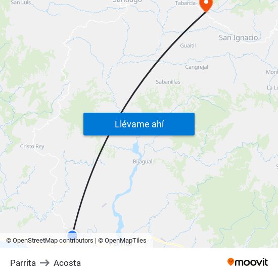 Parrita to Acosta map