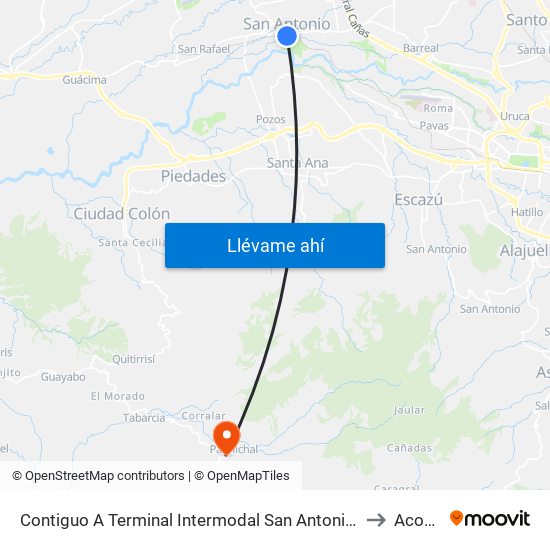 Contiguo A Terminal Intermodal San Antonio, Belén to Acosta map