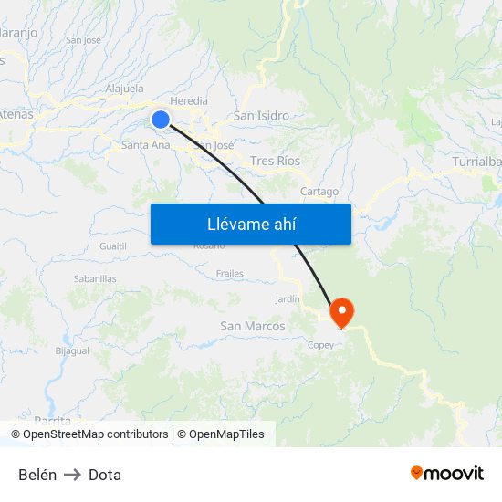 Belén to Dota map