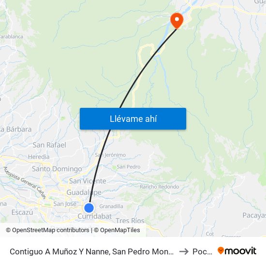 Contiguo A Muñoz Y Nanne, San Pedro Montes De Oca to Pococí map