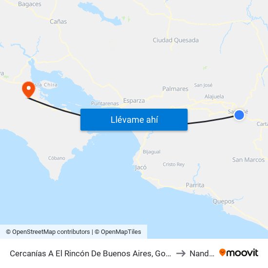 Cercanías A El Rincón De Buenos Aires, González Lahmann San José to Nandayure map