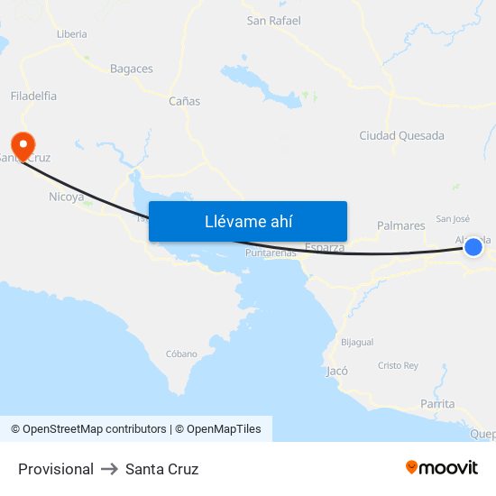 Provisional to Santa Cruz map