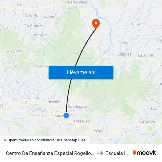 Centro De Enseñanza Especial Rogelio Centeno Güel, Goicoechea to Escuela Ida Otoya map