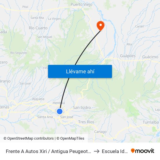 Frente A Autos Xiri / Antigua Peugeot, La Valencia Heredia to Escuela Ida Otoya map