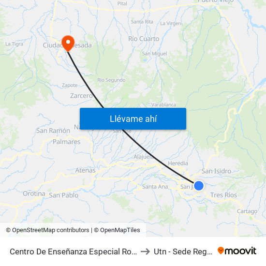 Centro De Enseñanza Especial Rogelio Centeno Güel, Goicoechea to Utn - Sede Regional San Carlos map