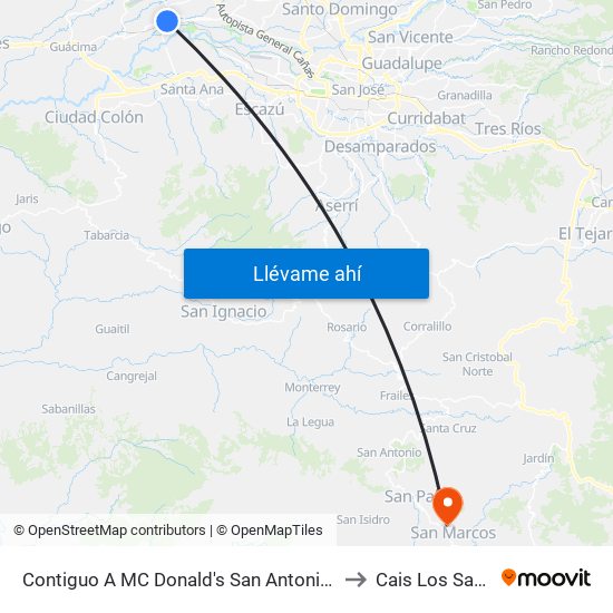 Contiguo A MC Donald's San Antonio, Belén to Cais Los Santos map
