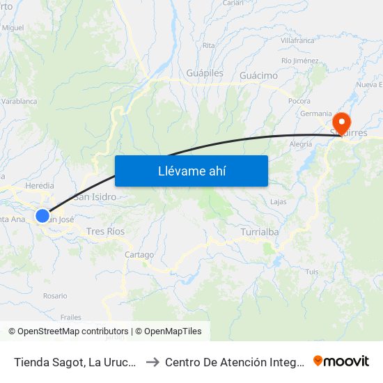 Tienda Sagot, La Uruca San José to Centro De Atención Integral En Salud map