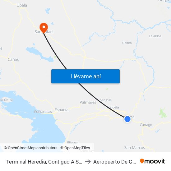 Terminal Heredia, Contiguo A Súper Fácil to Aeropuerto De Guatuso map