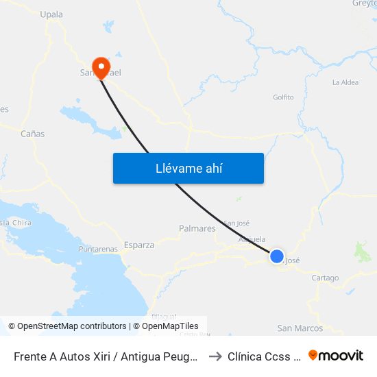 Frente A Autos Xiri / Antigua Peugeot, La Valencia Heredia to Clínica Ccss San Rafael map