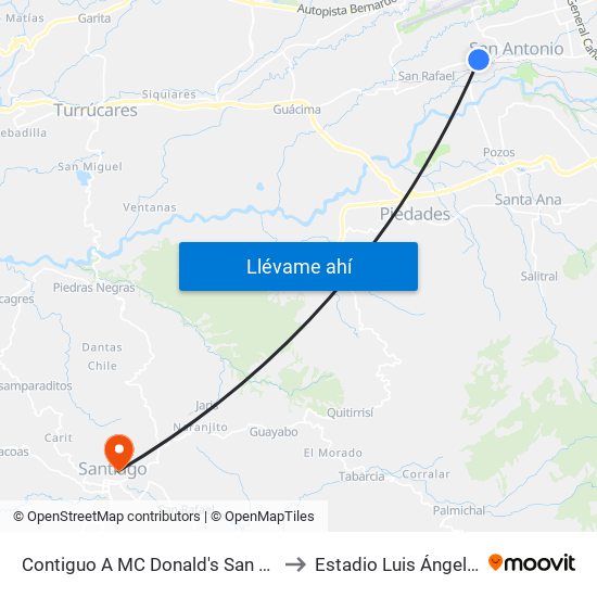 Contiguo A MC Donald's San Antonio, Belén to Estadio Luis Ángel Calderón map