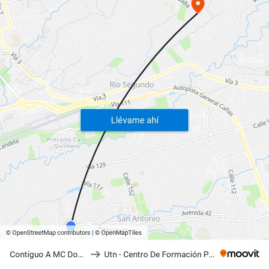 Contiguo A MC Donald's San Antonio, Belén to Utn - Centro De Formación Pedagógica Y Tecnología Educativa map