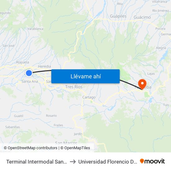 Terminal Intermodal San Antonio De Belén to Universidad Florencio Del Castillo ( Uca ) map