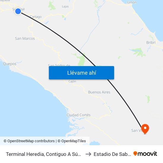 Terminal Heredia, Contiguo A Súper Fácil to Estadio De Sabalito map