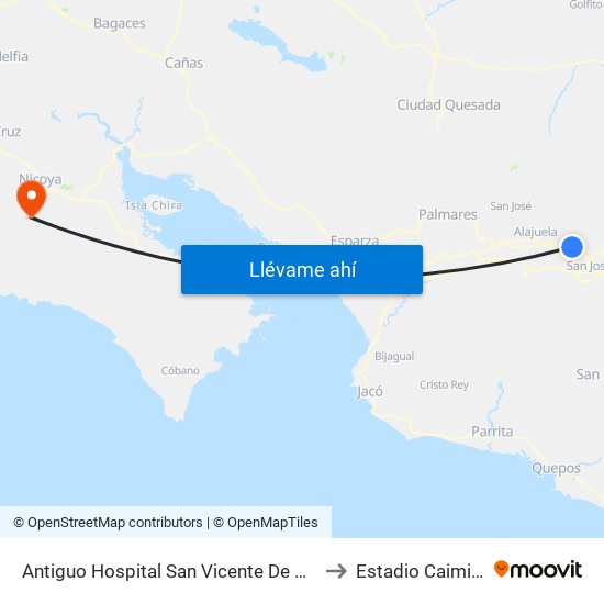 Antiguo Hospital San Vicente De Paul to Estadio Caimital map