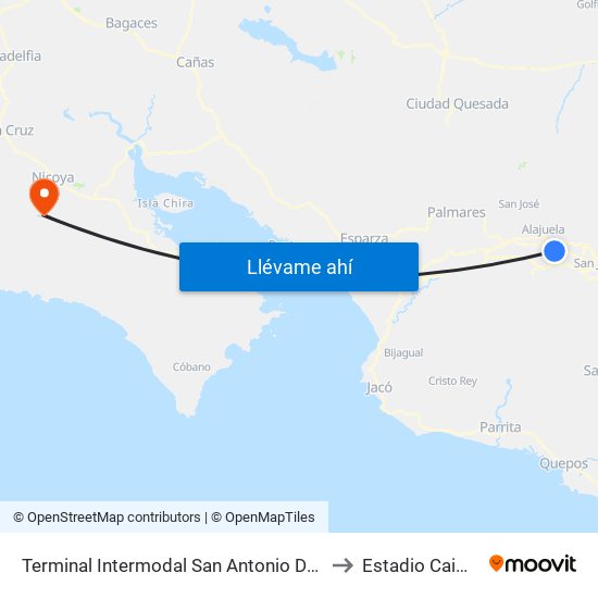 Terminal Intermodal San Antonio De Belén to Estadio Caimital map