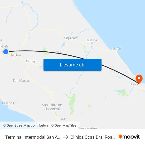 Terminal Intermodal San Antonio De Belén to Clínica Ccss Dra. Rosa León Chang map