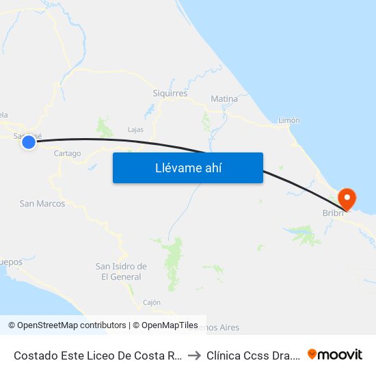 Costado Este Liceo De Costa Rica, González Víquez San José to Clínica Ccss Dra. Rosa León Chang map