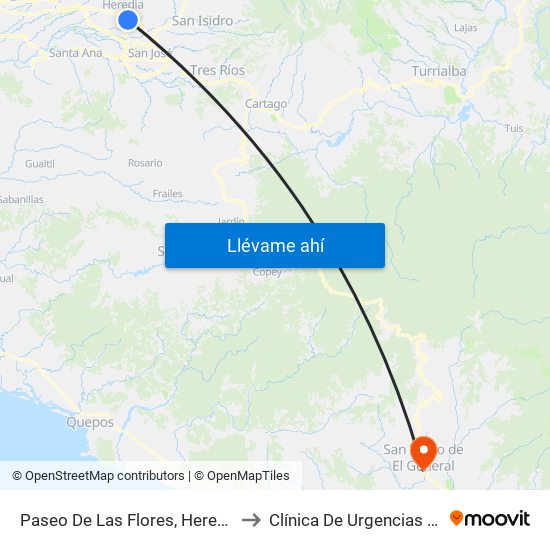Paseo De Las Flores, Heredia to Clínica De Urgencias Pz map