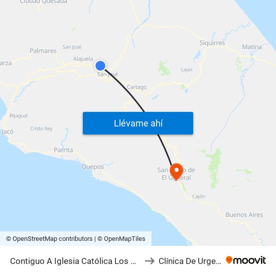 Contiguo A Iglesia Católica Los Ángeles, Heredia to Clínica De Urgencias Pz map