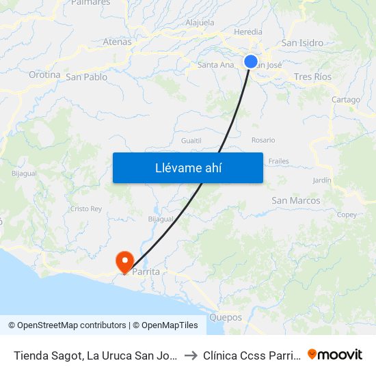 Tienda Sagot, La Uruca San José to Clínica Ccss Parrita map