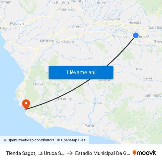 Tienda Sagot, La Uruca San José to Estadio Municipal De Garabito map