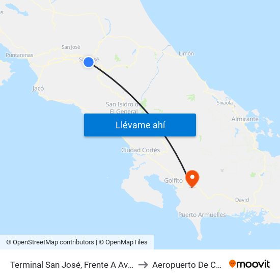 Terminal San José, Frente A Avalúos Ins to Aeropuerto De Coto 47 map