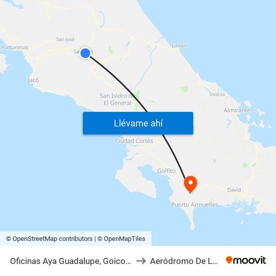 Oficinas Aya Guadalupe, Goicoechea to Aeródromo De Laurel map