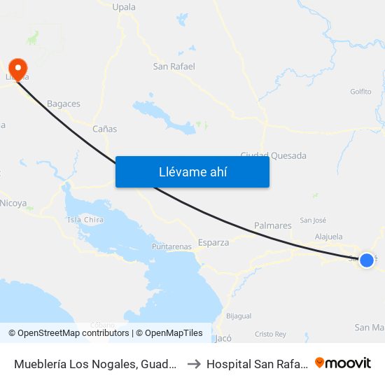 Mueblería Los Nogales, Guadalupe Goicoechea to Hospital San Rafael Arcángel map