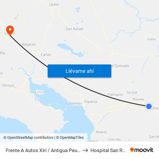Frente A Autos Xiri / Antigua Peugeot, La Valencia Heredia to Hospital San Rafael Arcángel map