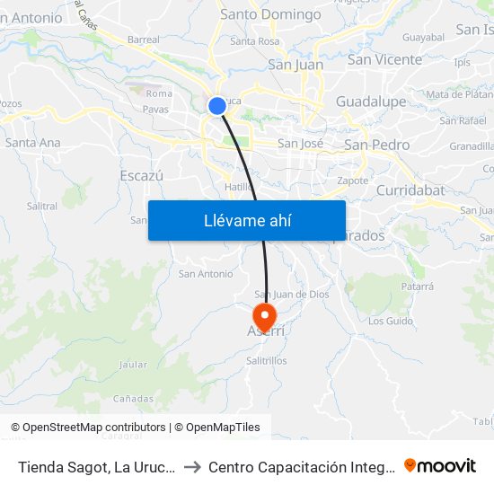 Tienda Sagot, La Uruca San José to Centro Capacitación Integral Dinadeco map