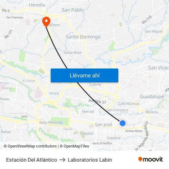 Estación Del Atlántico to Laboratorios Labin map