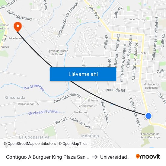 Contiguo A Burguer King Plaza Santo Domingo to Universidad Latina map
