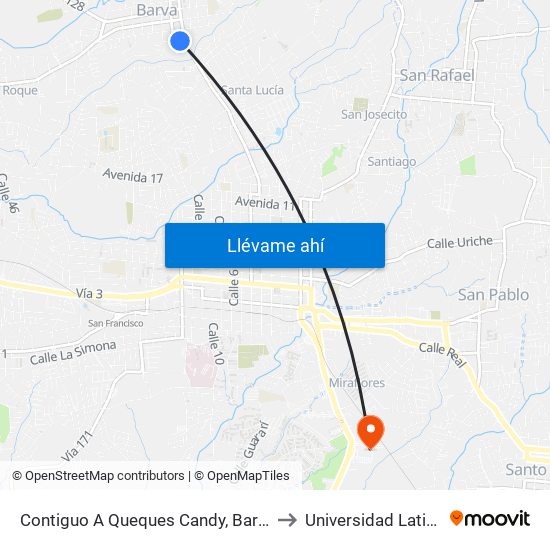 Contiguo A Queques Candy, Barva to Universidad Latina map