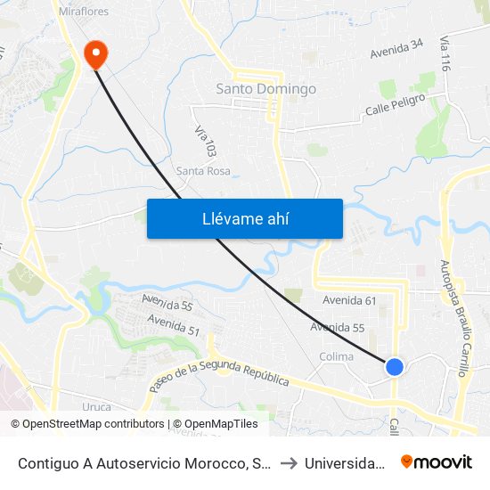 Contiguo A Autoservicio Morocco, San Juan De Tibás to Universidad Latina map