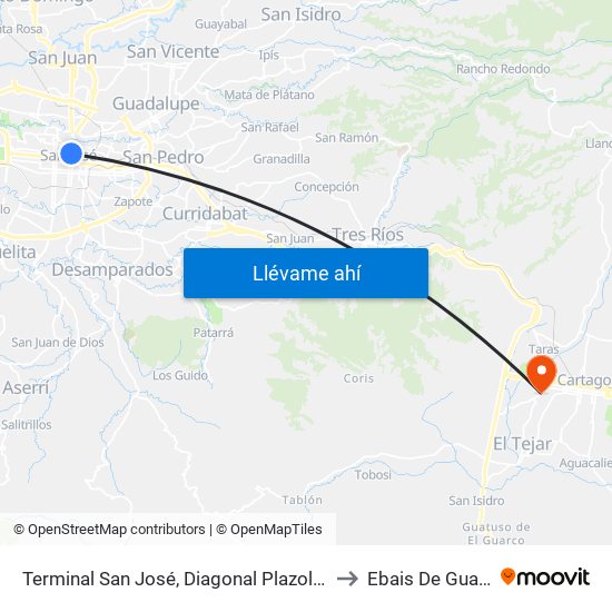 Terminal San José, Diagonal Plazoleta Tiradentes to Ebais De Guadalupe map