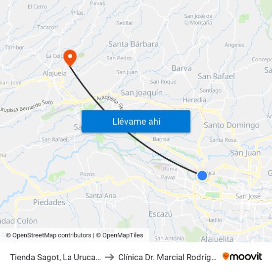 Tienda Sagot, La Uruca San José to Clínica Dr. Marcial Rodríguez Conejo map