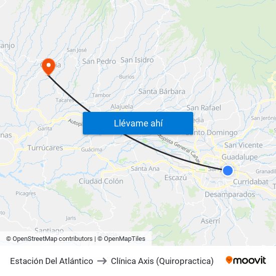 Estación Del Atlántico to Clínica Axis (Quiropractica) map