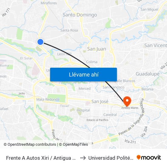 Frente A Autos Xiri / Antigua Peugeot, La Valencia Heredia to Universidad Politécnica Internacional map