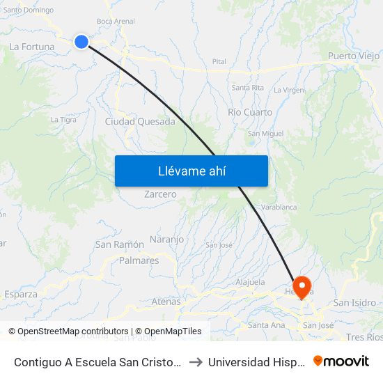 Contiguo A Escuela San Cristobal, Corredor Noratlántico San Carlos to Universidad Hispanoamericana Heredia map