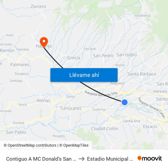 Contiguo A MC Donald's San Antonio, Belén to Estadio Municipal De Naranjo map