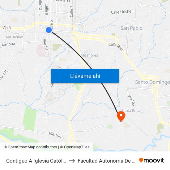 Contiguo A Iglesia Católica Los Ángeles, Heredia to Facultad Autonoma De Ciencias Odontológicas map