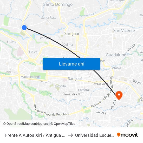 Frente A Autos Xiri / Antigua Peugeot, La Valencia Heredia to Universidad Escuela Libre De Derecho map