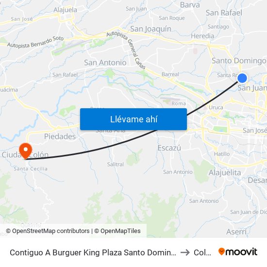 Contiguo A Burguer King Plaza Santo Domingo to Colón map