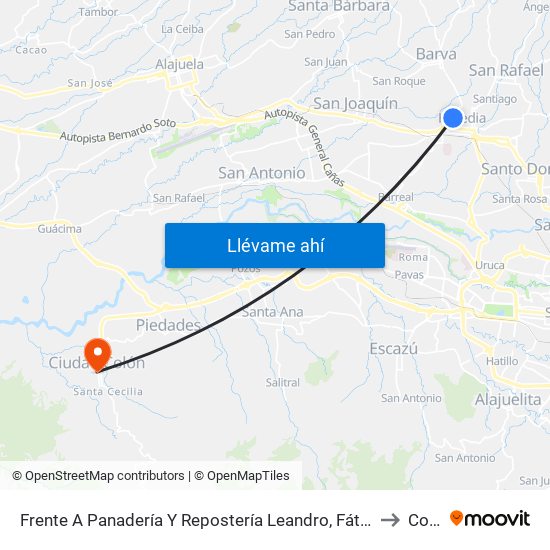 Frente A Panadería Y Repostería Leandro, Fátima De Heredia to Colón map