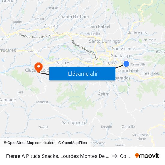 Frente A Pituca Snacks, Lourdes Montes De Oca to Colón map