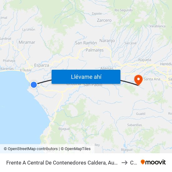 Frente A Central De Contenedores Caldera, Autopista José Castro Madriz Esparza to Colón map