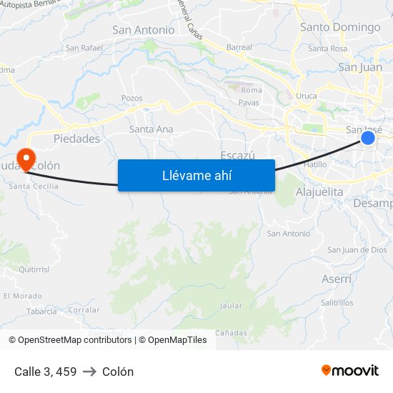 Calle 3, 459 to Colón map